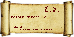 Balogh Mirabella névjegykártya